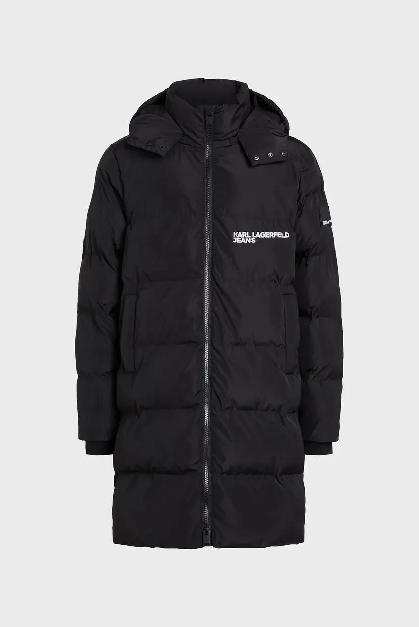 Чоловіча чорна куртка regular long puffer 5