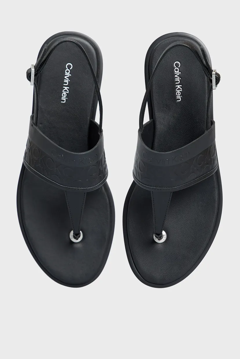 Женские черные кожаные сандалии ALMOND TP SANDAL - HF MONO 4