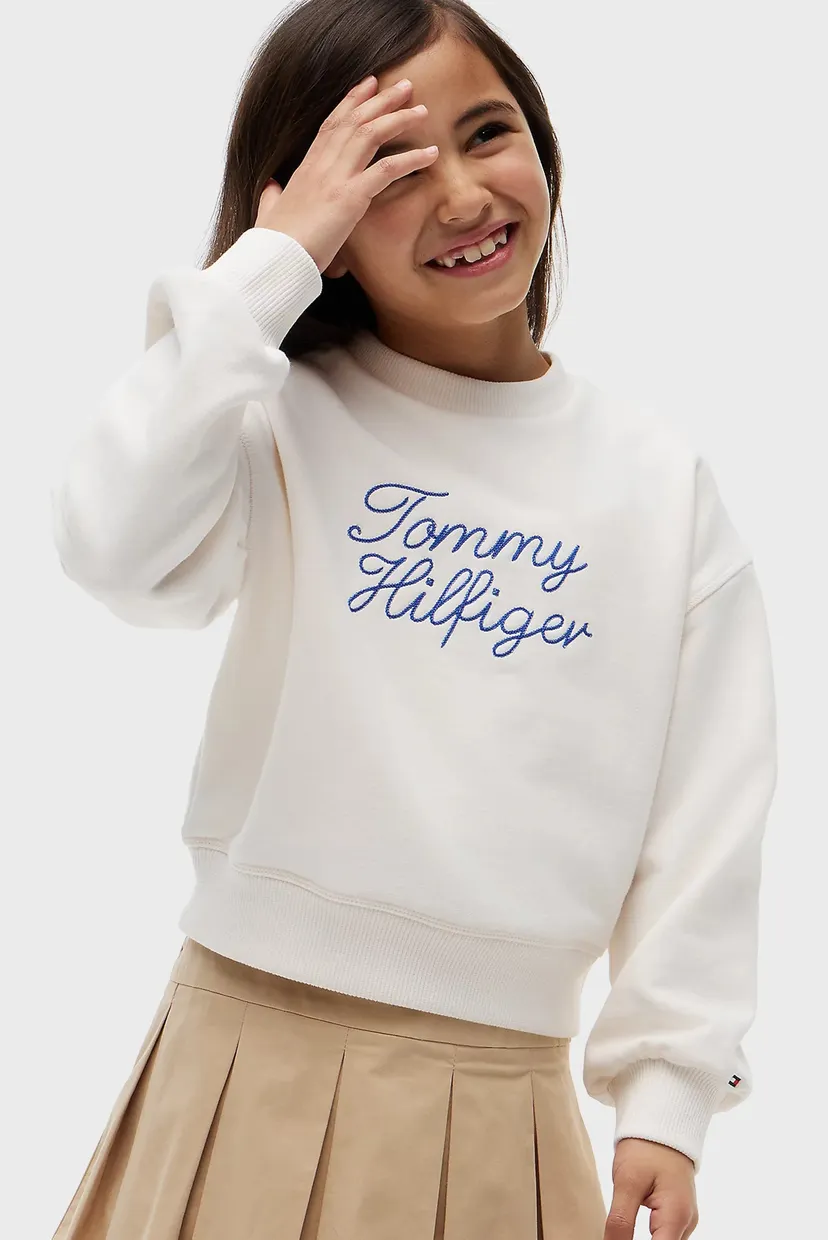 Дитячий білий світшот TOMMY HILFIGER CREW NECK 4