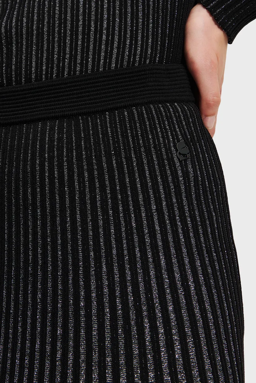 Жіноча чорна плісирована спідниця PLEATED LUREX 4