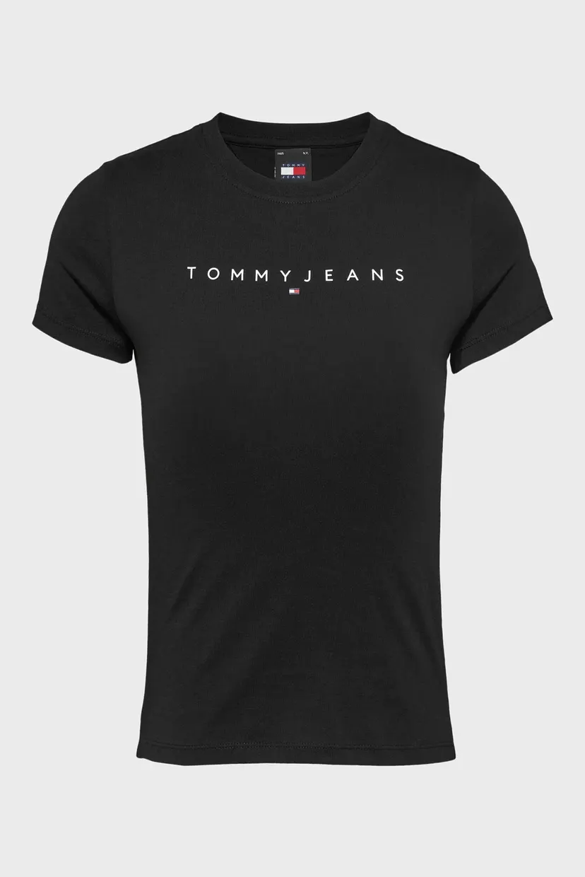 Женская черная футболка TJW SLIM LINEAR TEE EXT 6