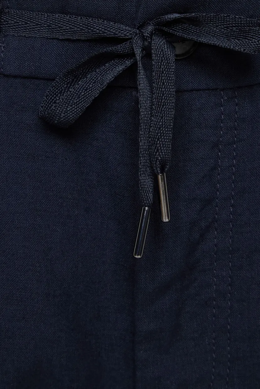 Чоловічі темно-сині лляні шорти Chino-Tapered-DS-2-S 3