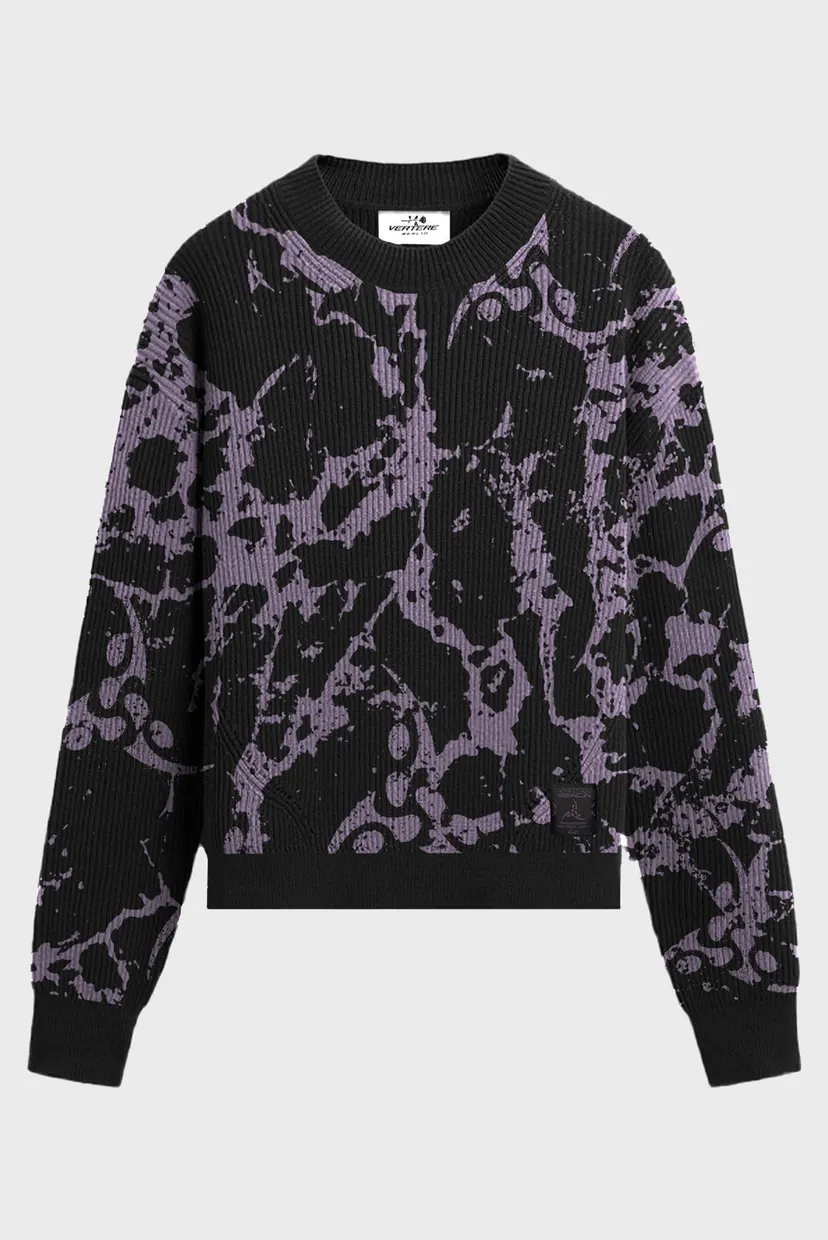 Чорний джемпер з візерунком DELTA KNIT (унісекс) 6