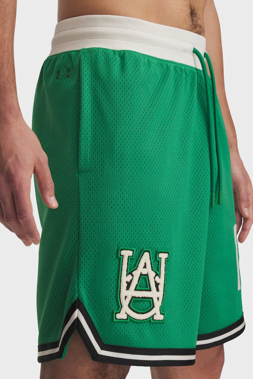 Мужские зеленые шорты Courtside Hoops Short 4
