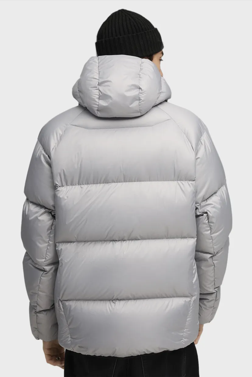 Чоловічий сірий пуховик  Hooded Down Puffer Jacket Men 3