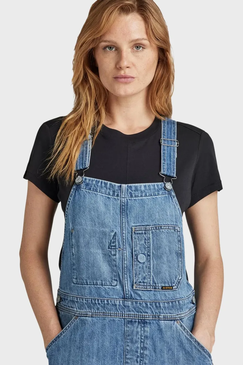 Жіночий синій джинсовий сарафан Midi Dungaree 4