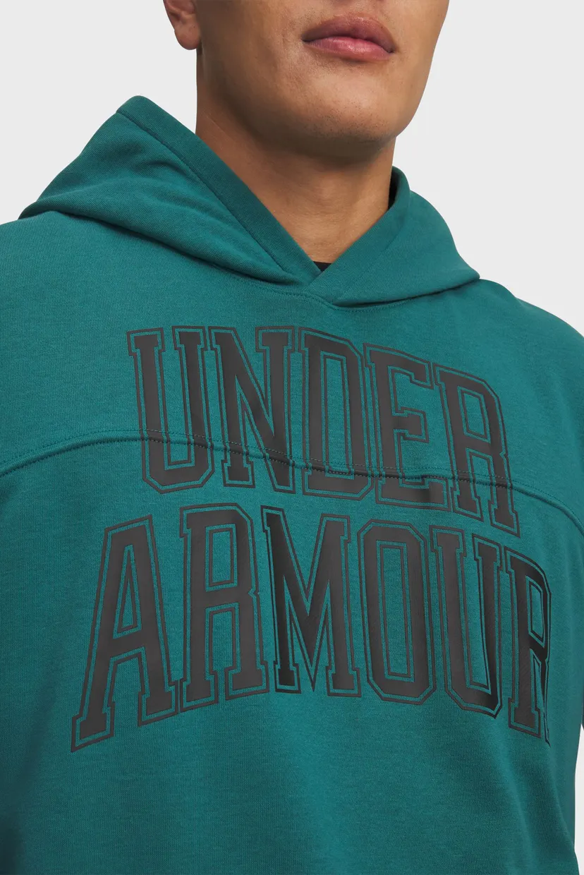 Чоловіче зелене худі UA Rival LW Graphic Hoodie-GRN 3