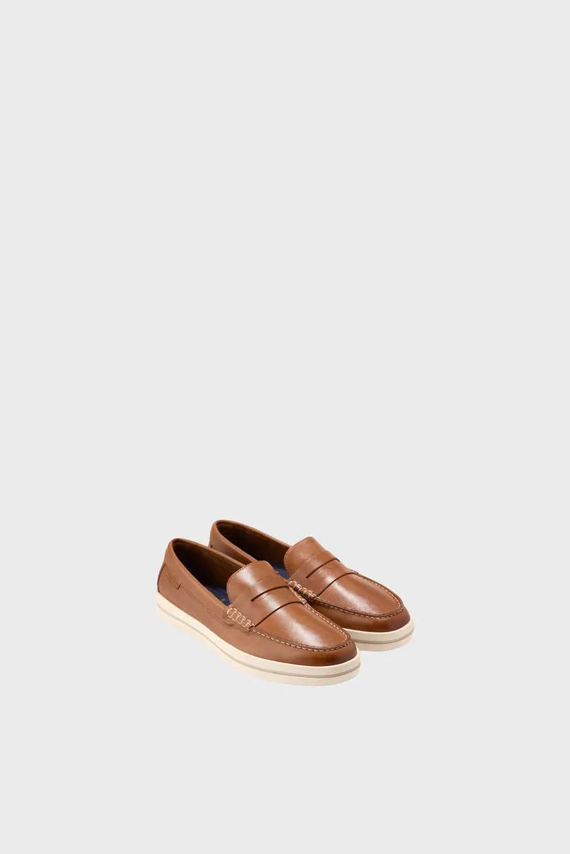 Мужские коричневые кожаные лоферы Pinch Long-Weekender Penny Loafer 5