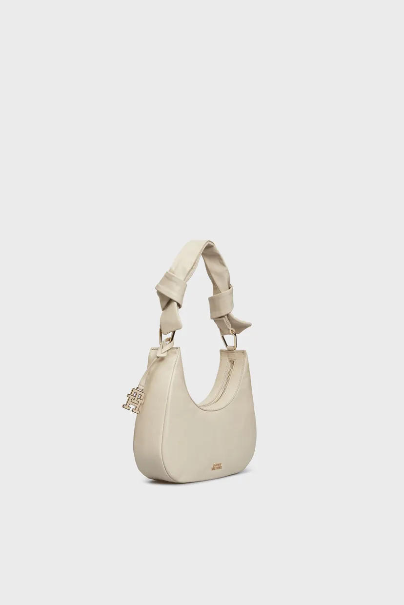 Жіноча біла шкіряна сумка PUSHLOCK LEATHER HOBO 3
