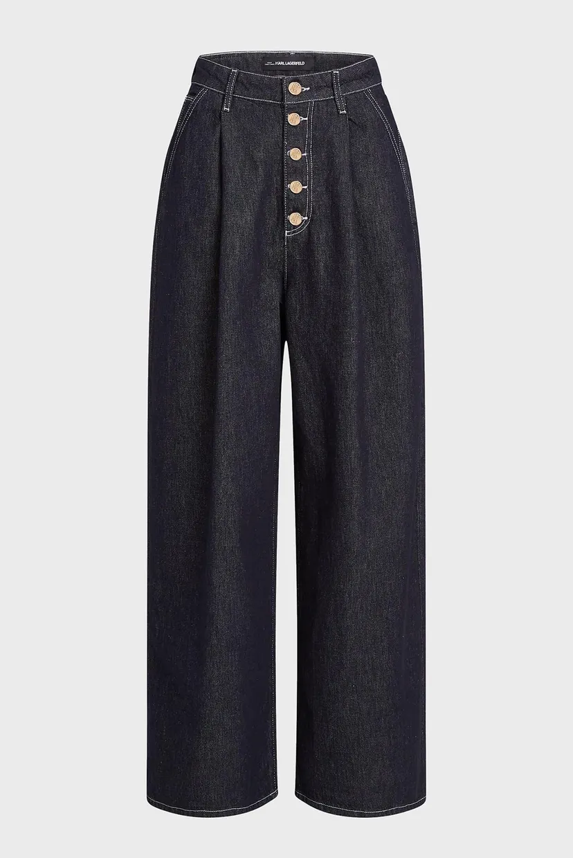 Жіночі темно-сині джинси BUTTON DENIM PANTS 5