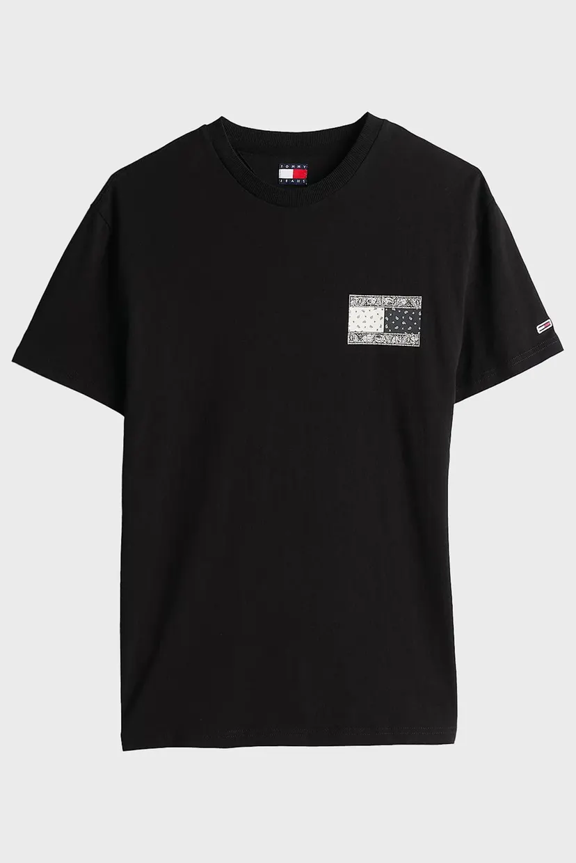 Мужская черная футболка TJM REG PAISLEY FLAG TEE EXT 5