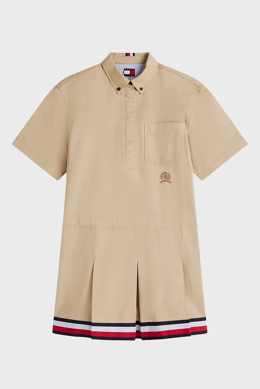 Женское бежевое платье  CREST RWB TAPE SHIRT DRESS 5