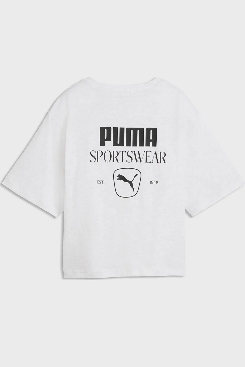 Женская светло-серая футболка PUMA Class Relaxed Graphic Tee Women 5
