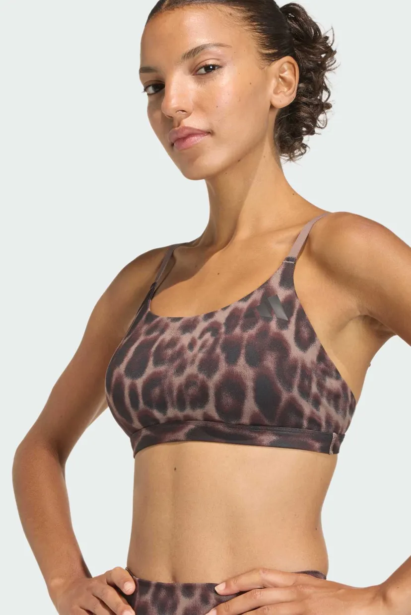 Женский коричневый топ с узором Optime Essentials Workout Leopard Light Support 4