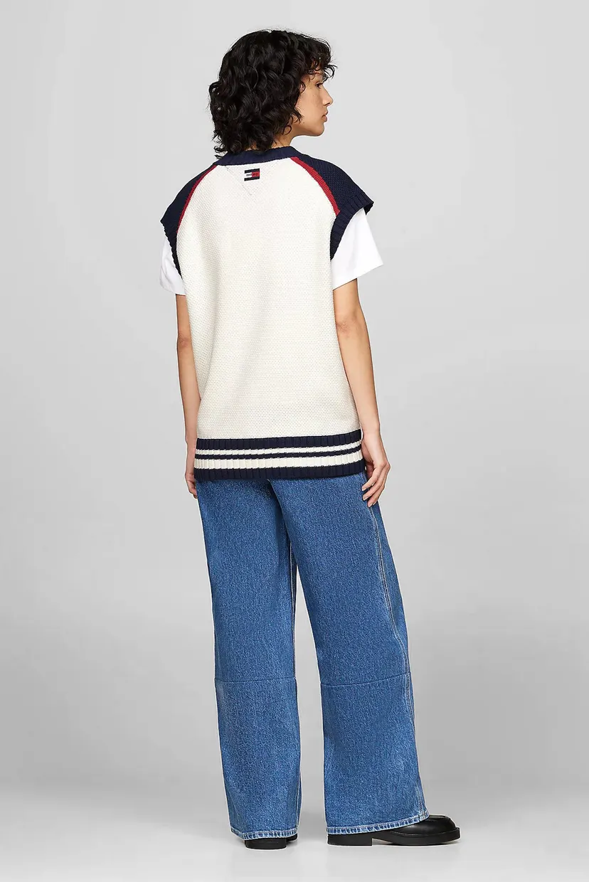 Белый жилет TJCU KNITTED CRICKET VEST (унисекс) 5