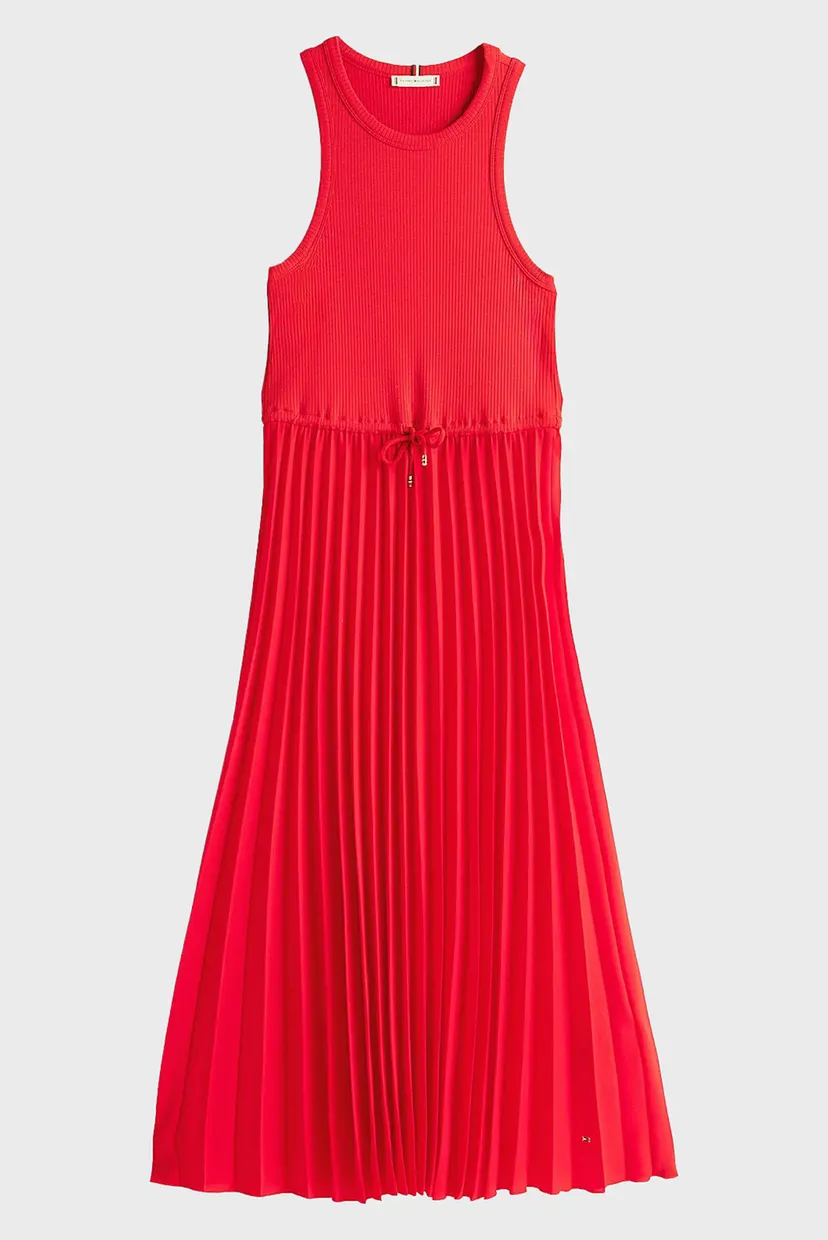 Жіноча червона сукня RIB TANK PLEATED 5