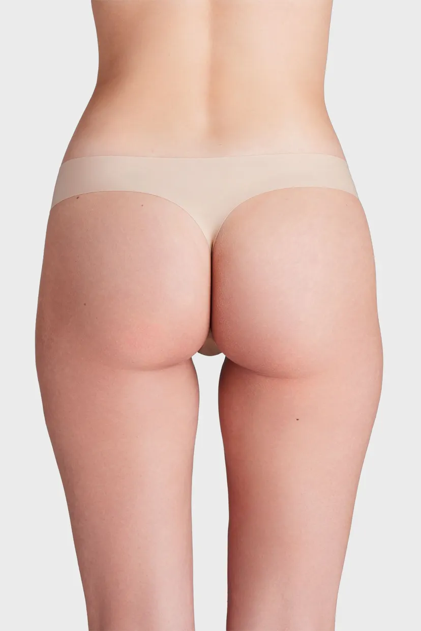 Женские бежевые трусики (3 шт) UA Pure Stretch NS THONG 3