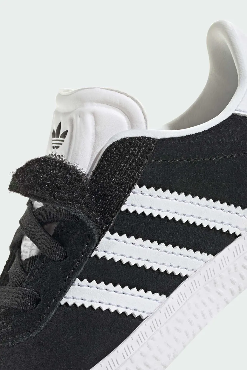 Детские черные замшевые кроссовки Gazelle Comfort Closure Elastic Laces Kids 9