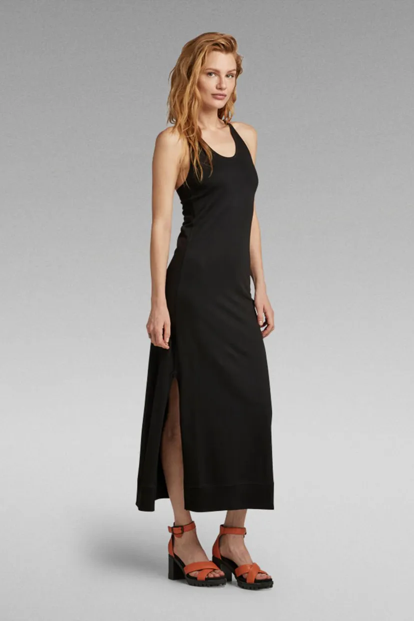 Женское черное платье Racer slip dress 3