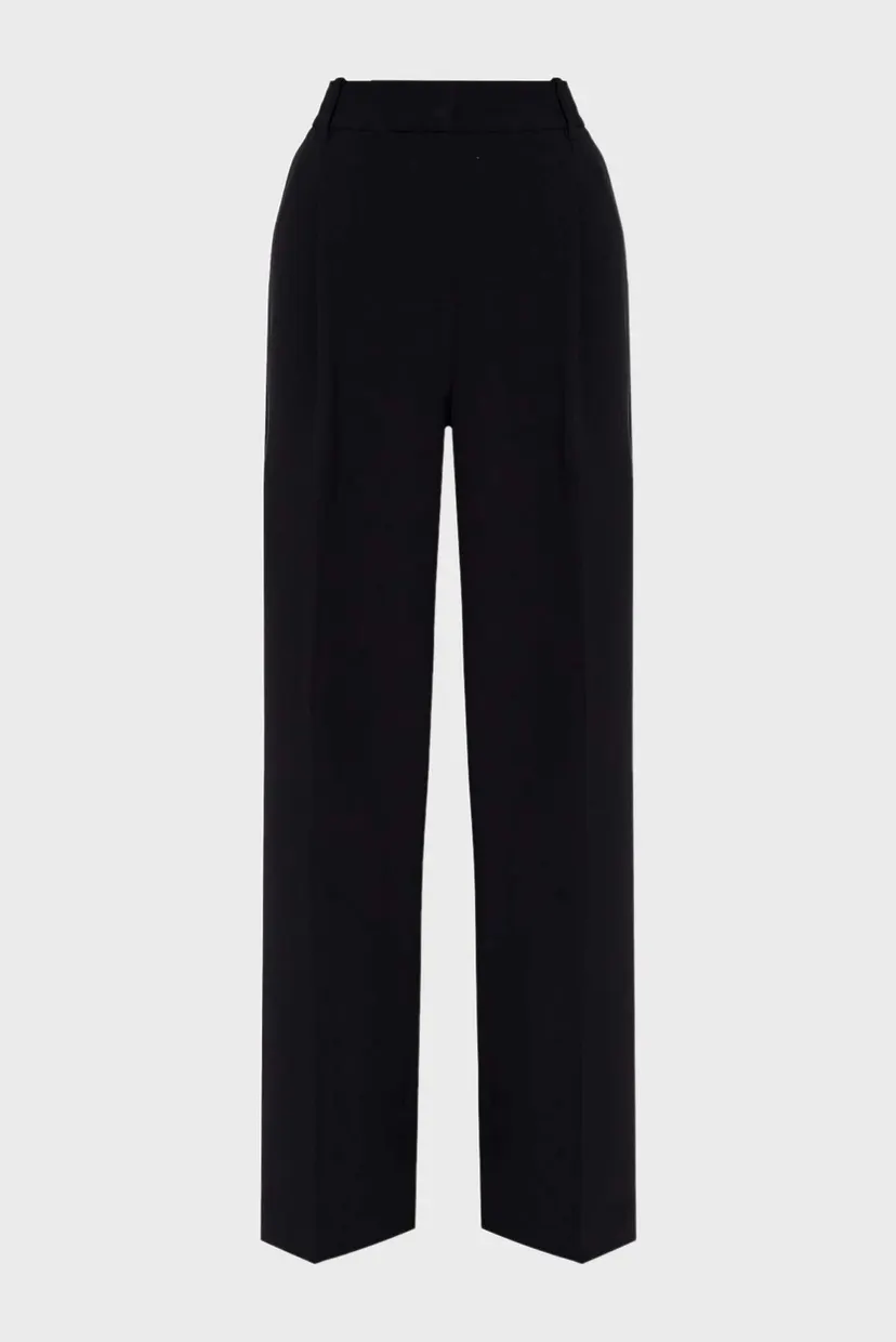 Женские черные брюки PLEATED WIDE LEG 4