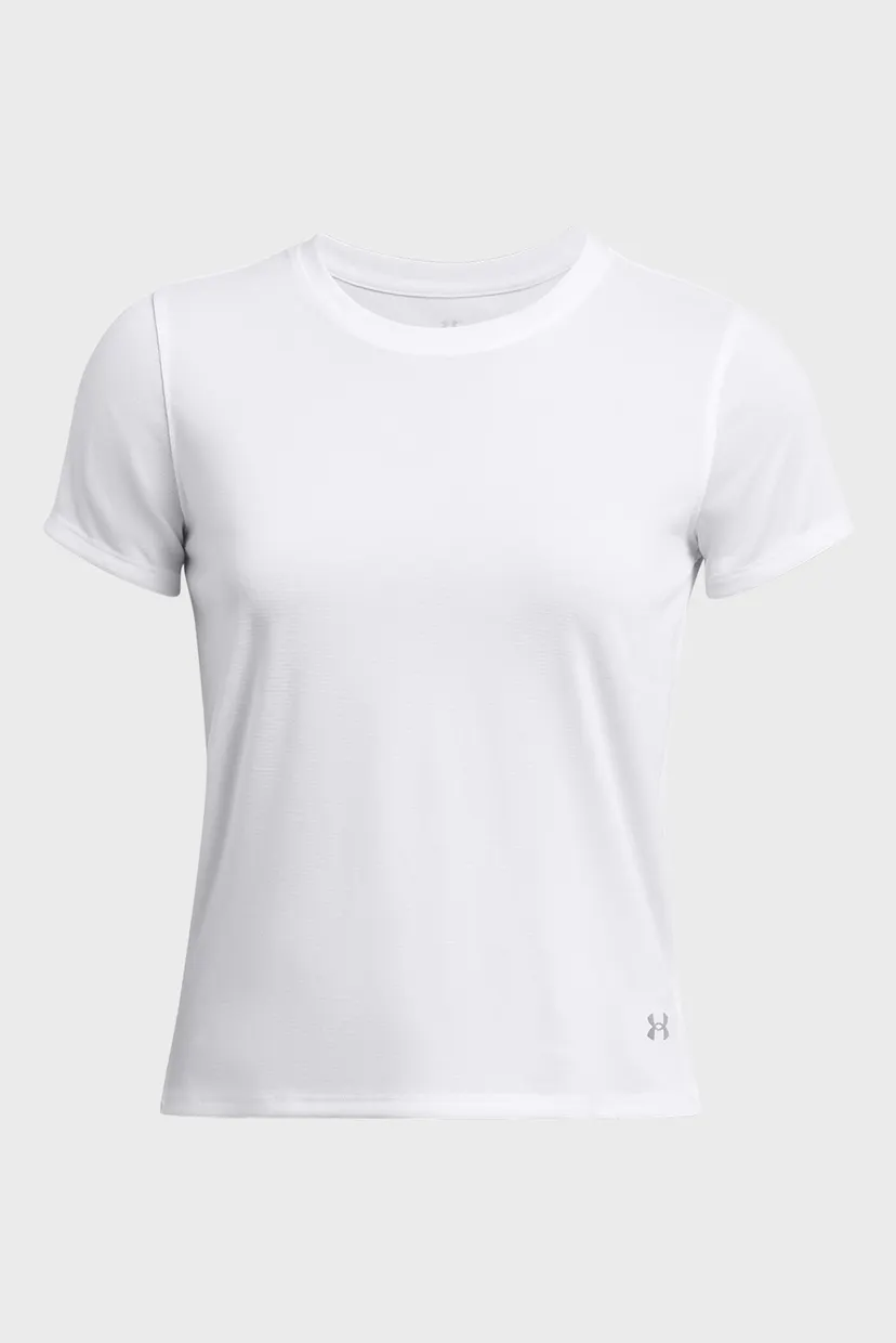 Жіноча біла футболка UA LAUNCH SHORTSLEEVE 3
