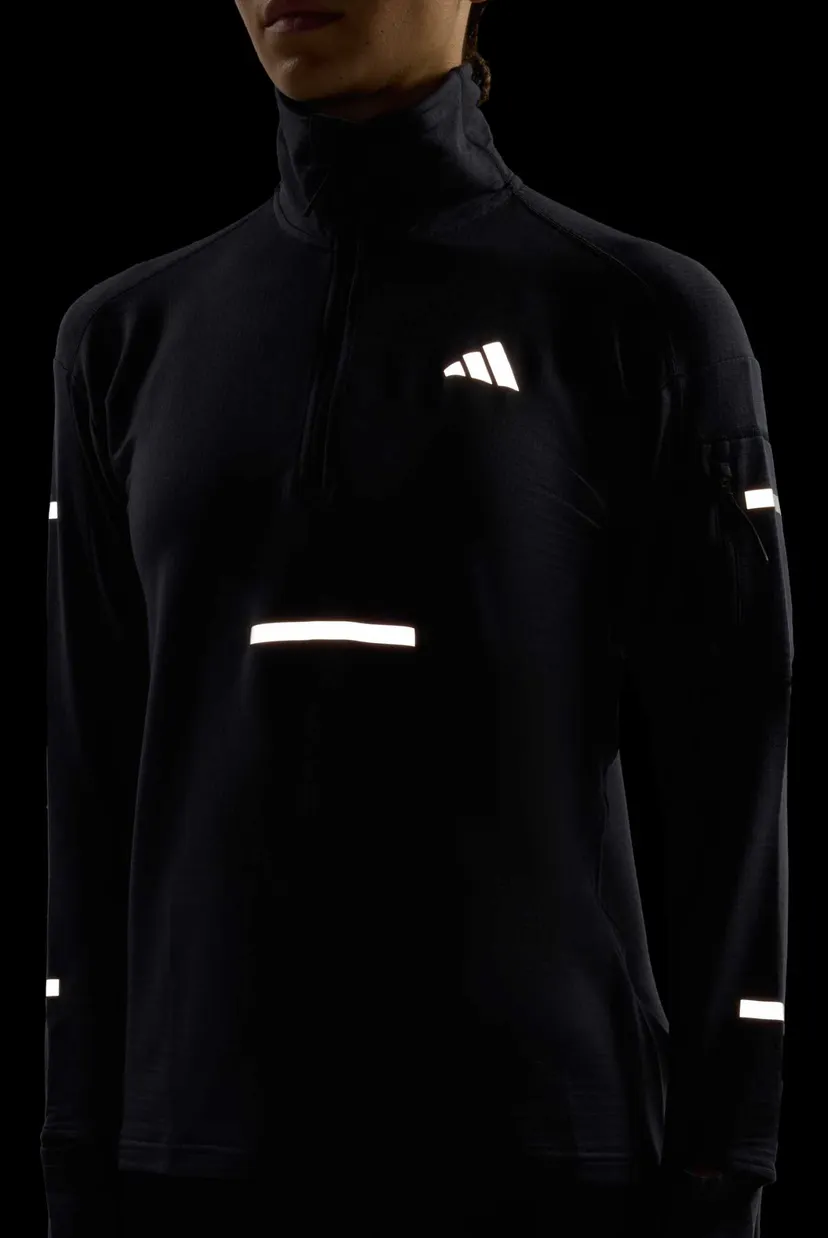 Женская черная спортивная кофта Adi365 Running CLIMAWARM+ Half-Zip 6