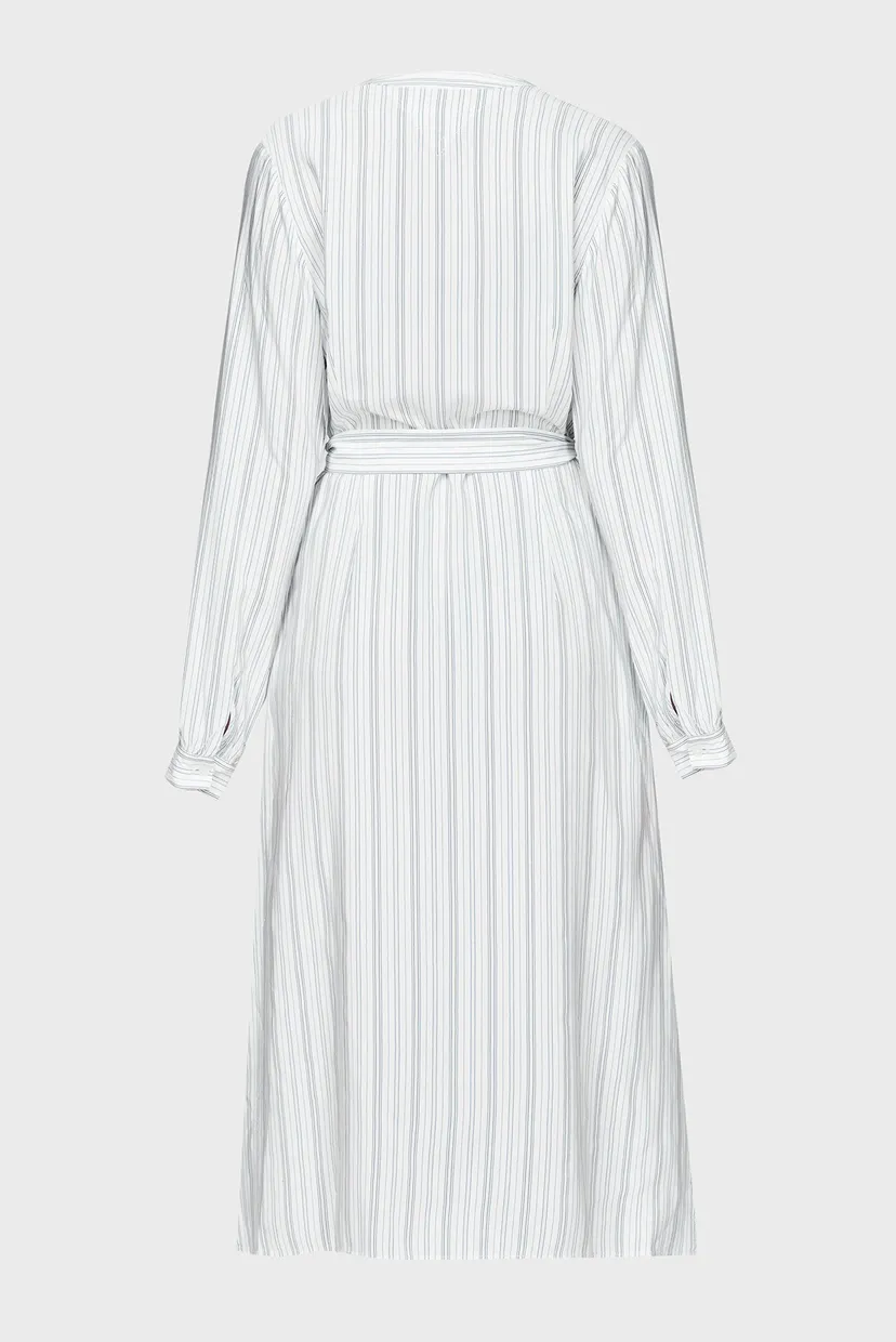 Женское белое платье в полоску VIS STRIPE MIDI SHIRT DRESS LS 6