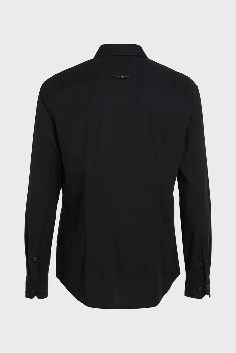 Мужская черная рубашка SLIM STRETCH 7