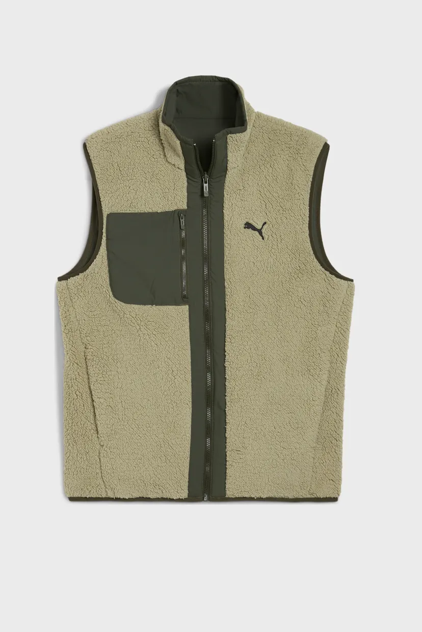 Мужской оливковый двусторонний жилет Reversible Hybrid Sherpa Vest Men 4