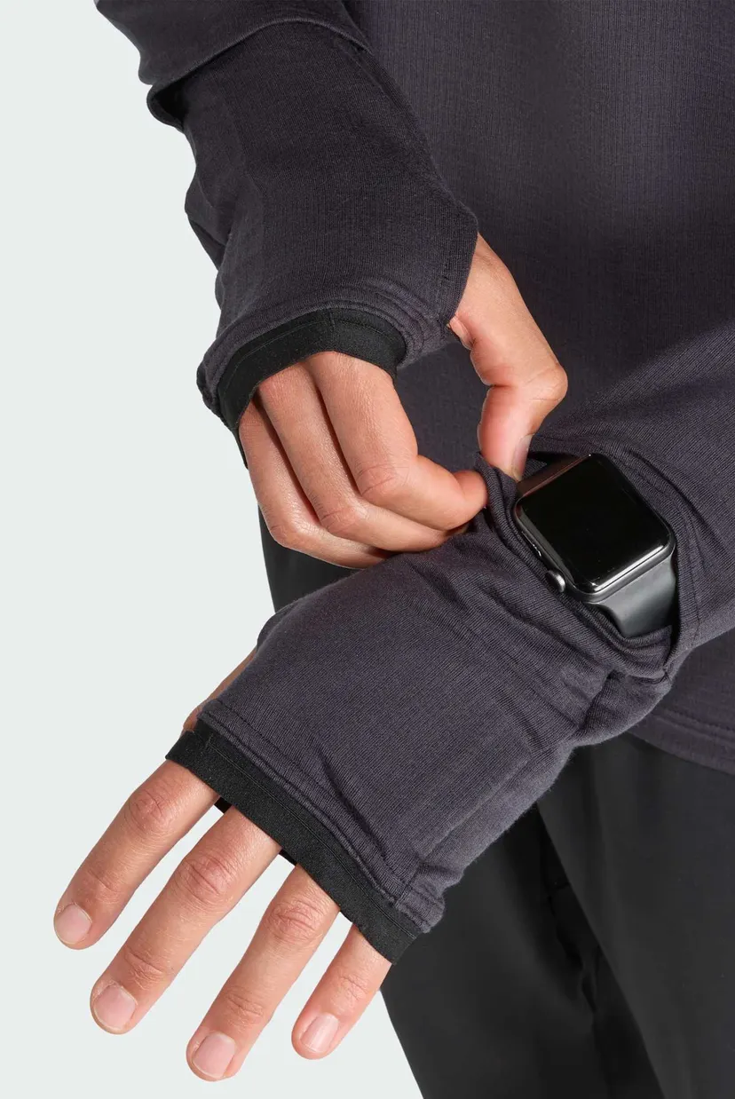 Чоловіча чорна спортивна кофта Adi365 Running CLIMAWARM+ Half-Zip 5