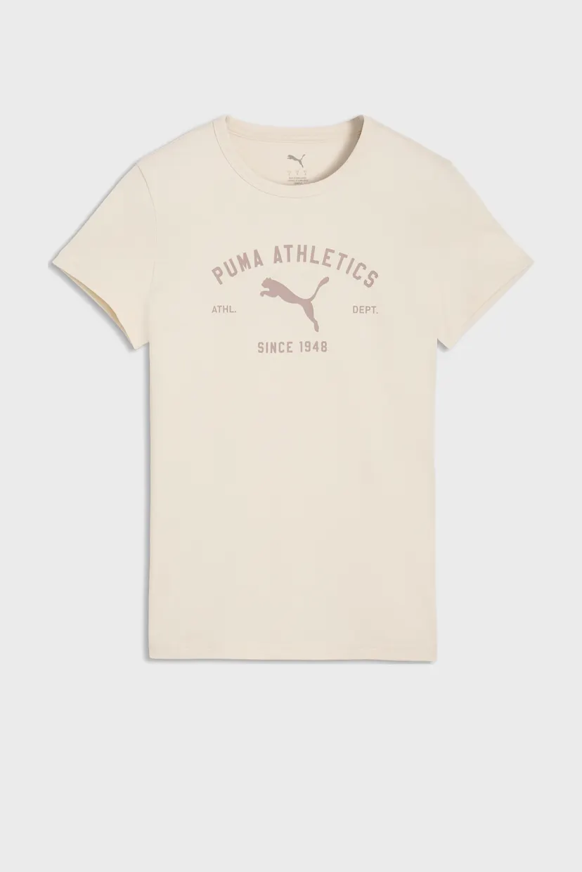 Жіноча бежева футболка PUMA Class Graphic Tee Women 4