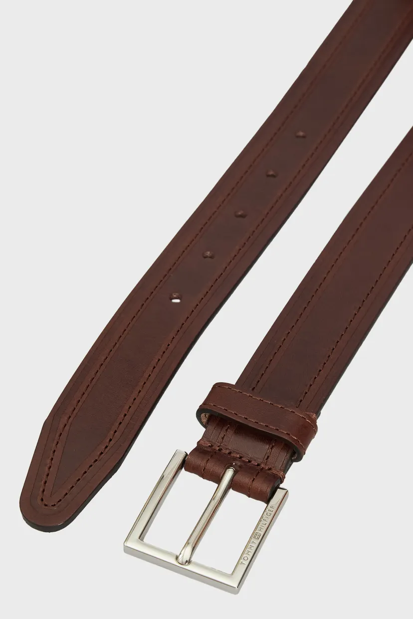 Мужской темно-коричневый кожаный ремень HUDSON EMBOSS LEATHER 3.0 3