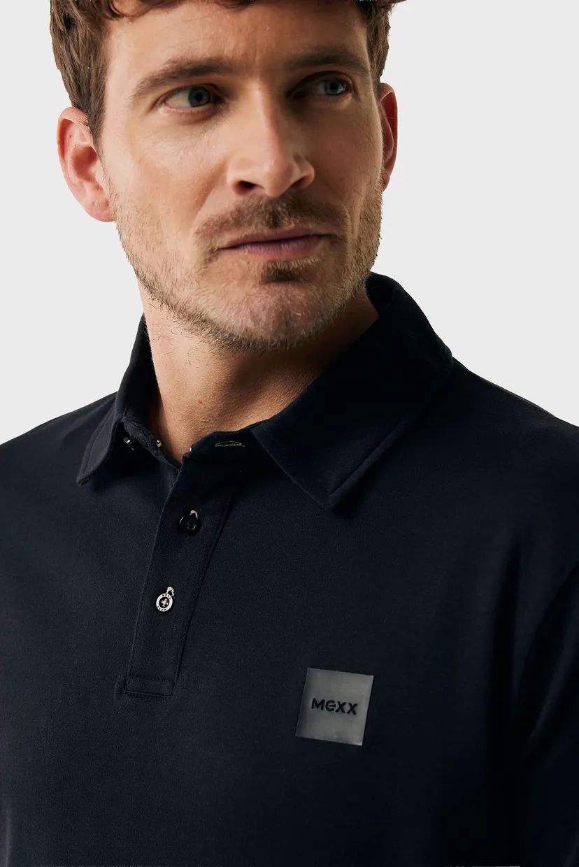 Мужское черное поло Faux layered polo regular fit 4