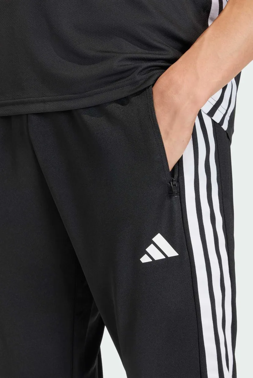 Мужские черные спортивные брюки WORKOUT ESSENTIALS ALL-SET 3-STRIPES KNIT 4