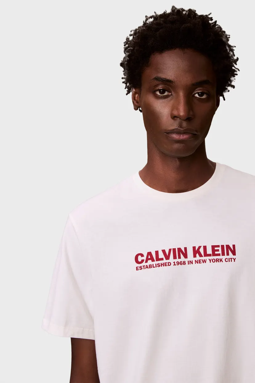 Чоловіча біла футболка CALVIN KLEIN GRAP 4