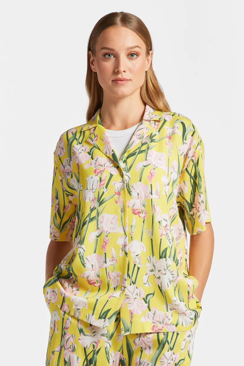 Жіноча жовта блуза з візерунком REL IRIS PRINT SS PYJAMA 6