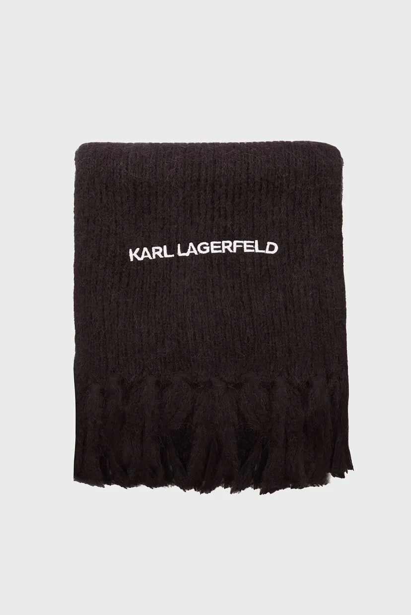 Женский черный шерстяной шарф K ESSENTIAL KNIT SCARF 3