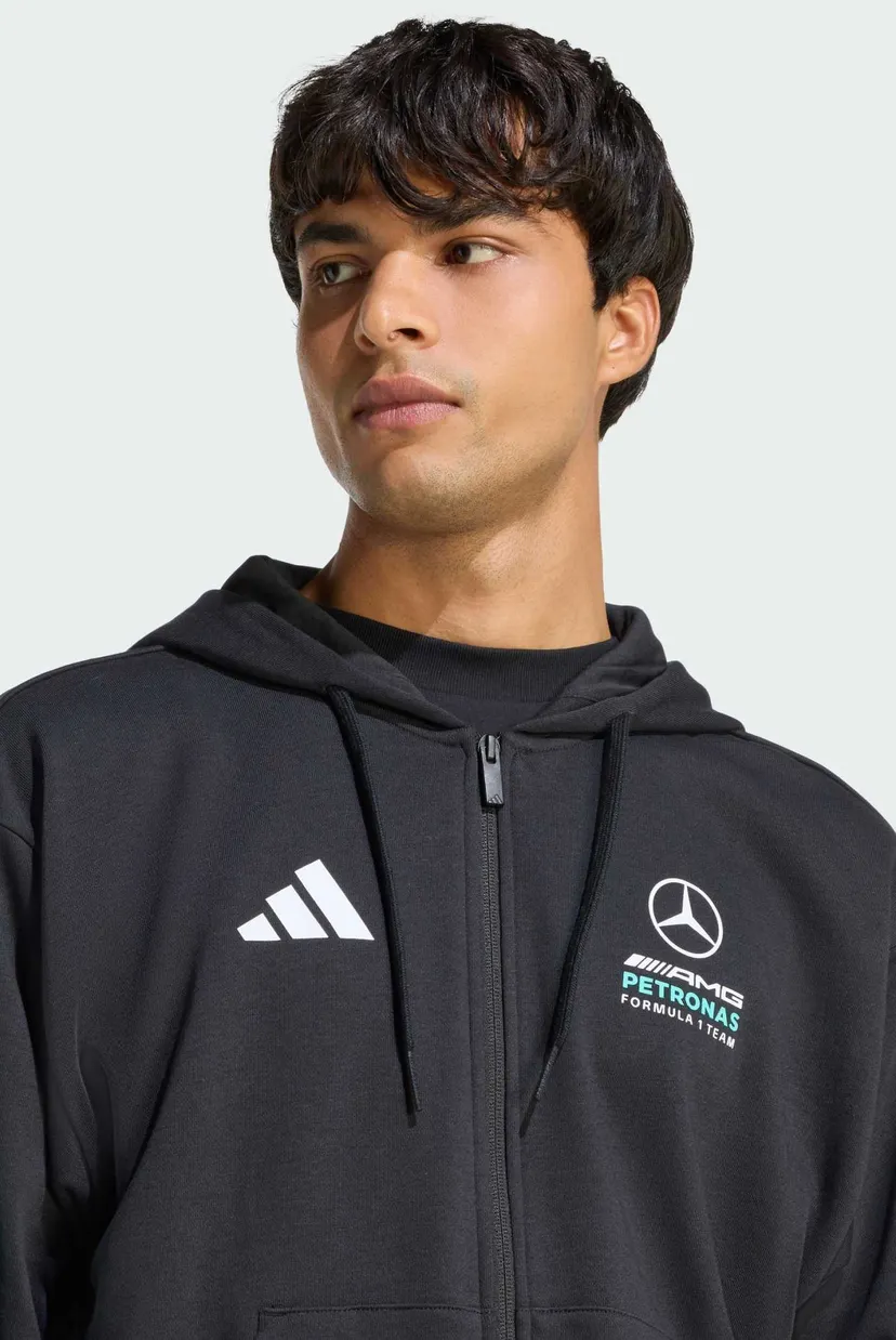 Мужское черное худи MERCEDES - AMG PETRONAS FORMULA 1 TEAM DNA FULL ZIP 4