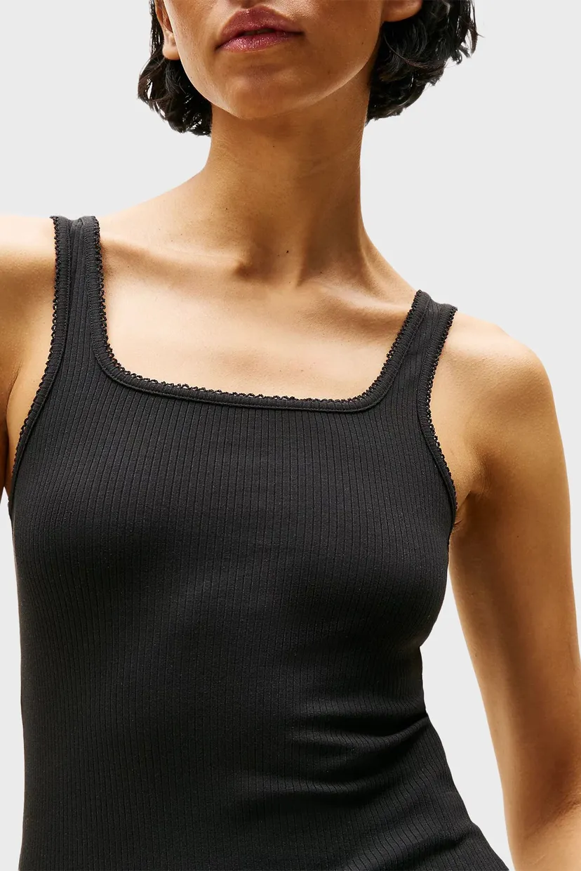 Жіночий чорний топ 5X2 RIB SLIM SQUARE-NK TANK 4