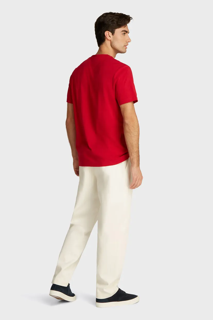 Чоловіча червона футболка HILFIGER CENTER STACK TEE 3