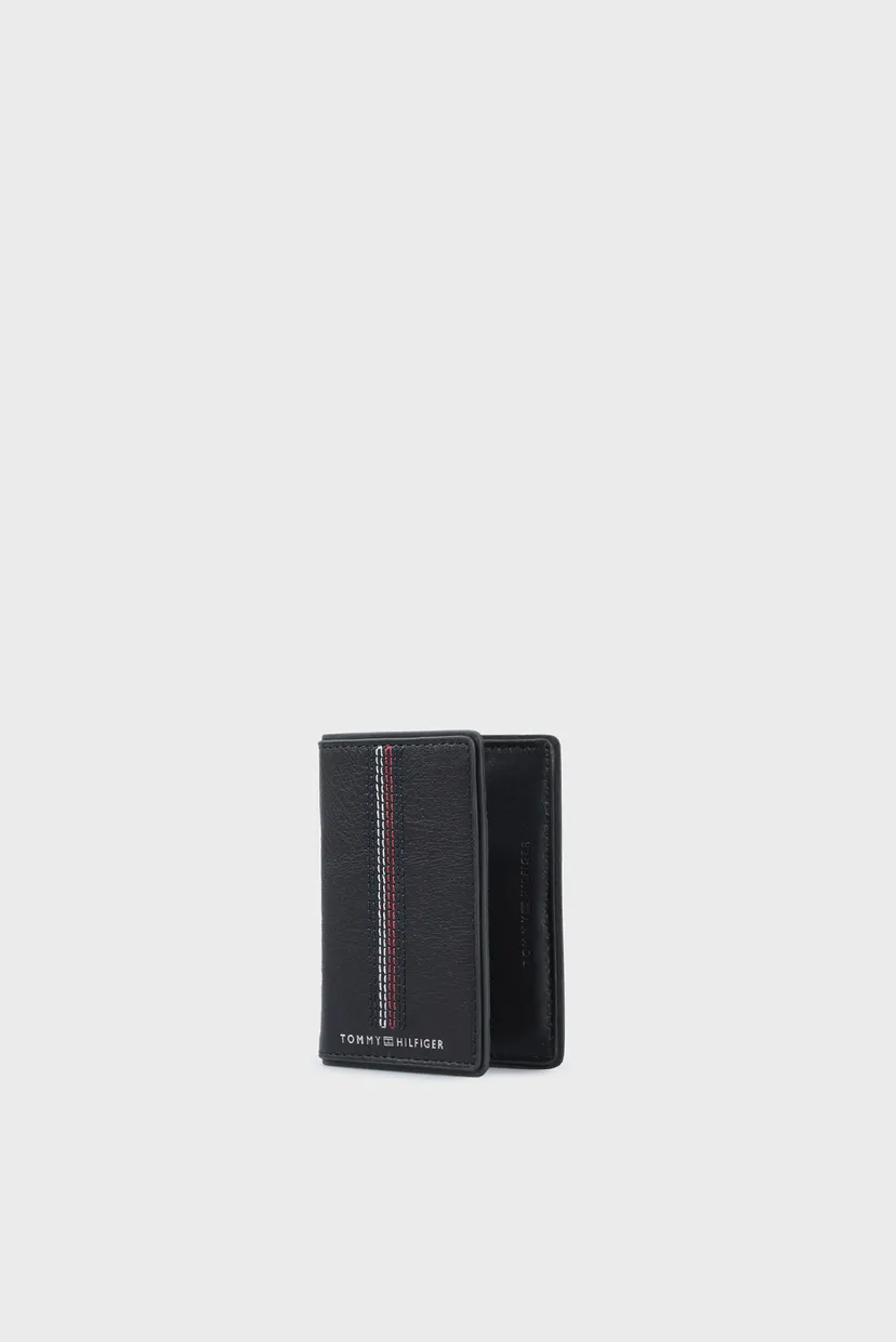 Мужской черный кожаный кошелек TH CASUAL BIFOLD 3