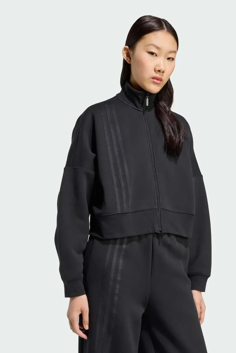 Жіноча чорна спортивна кофта Off Placed 3-Stripes Zip Up 4