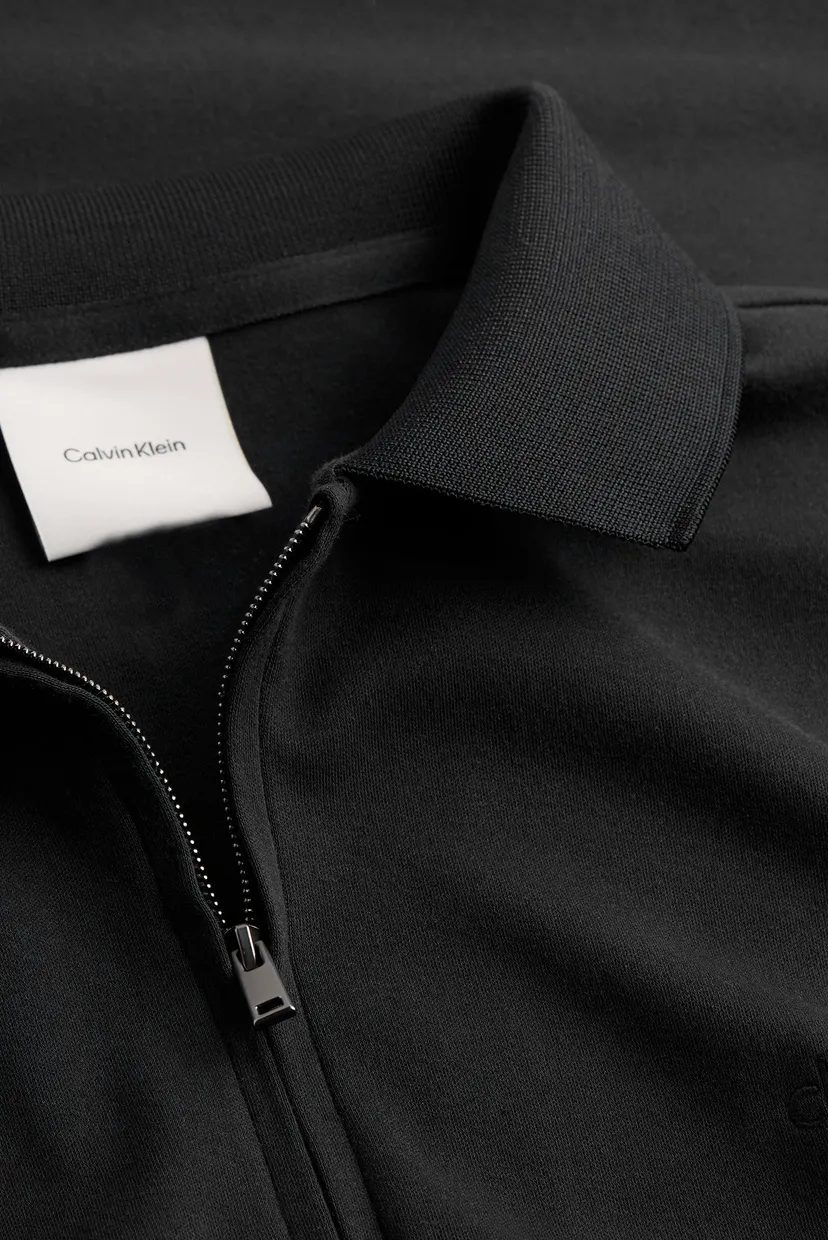 Мужское черное поло SMOOTH COTTON WELT ZIP POLO 5