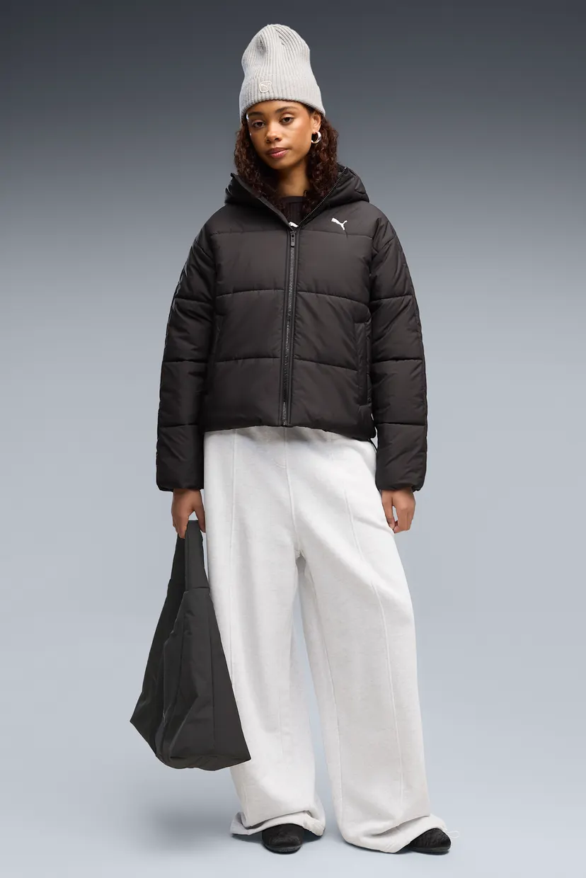 Жіноча чорна куртка Essentials Relaxed Hooded Padded Jacket Women