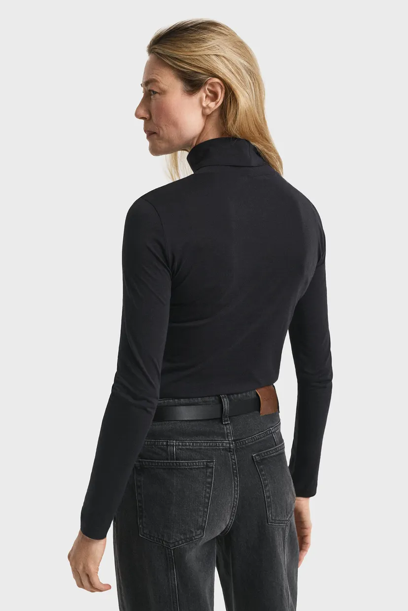 Жіночий чорний гольф LIGHT COTTON LS TURTLENECK 3