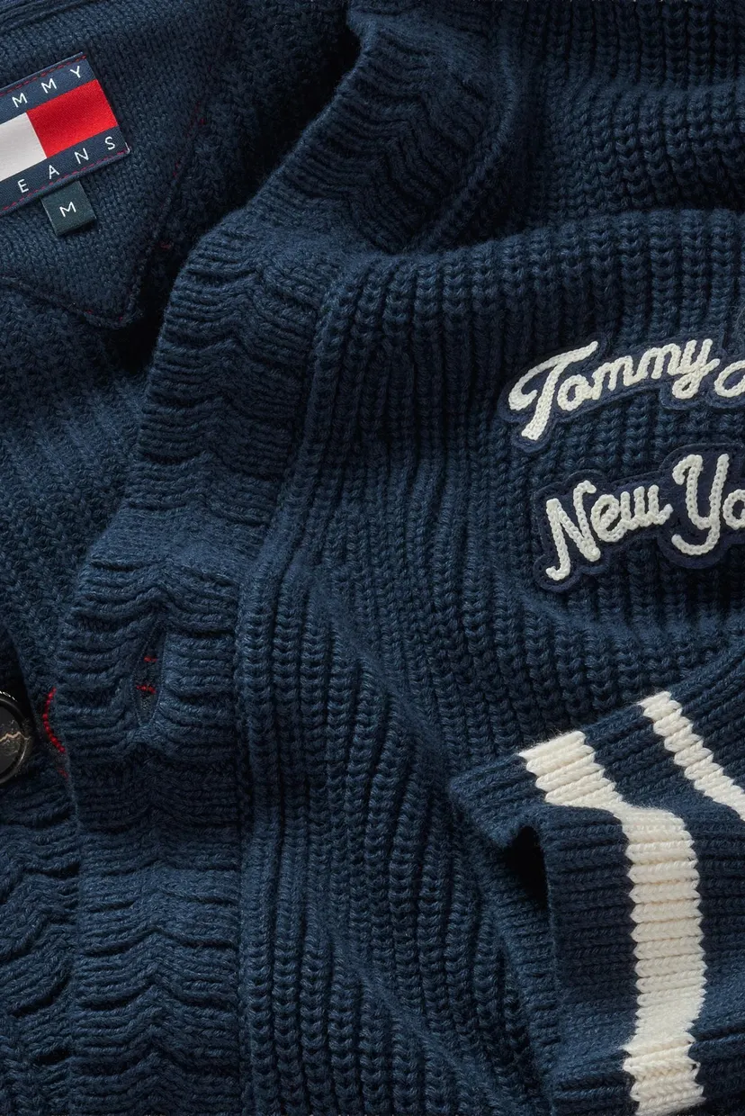 Чоловічий темно-синій кардиган WASHED VARSITY 3