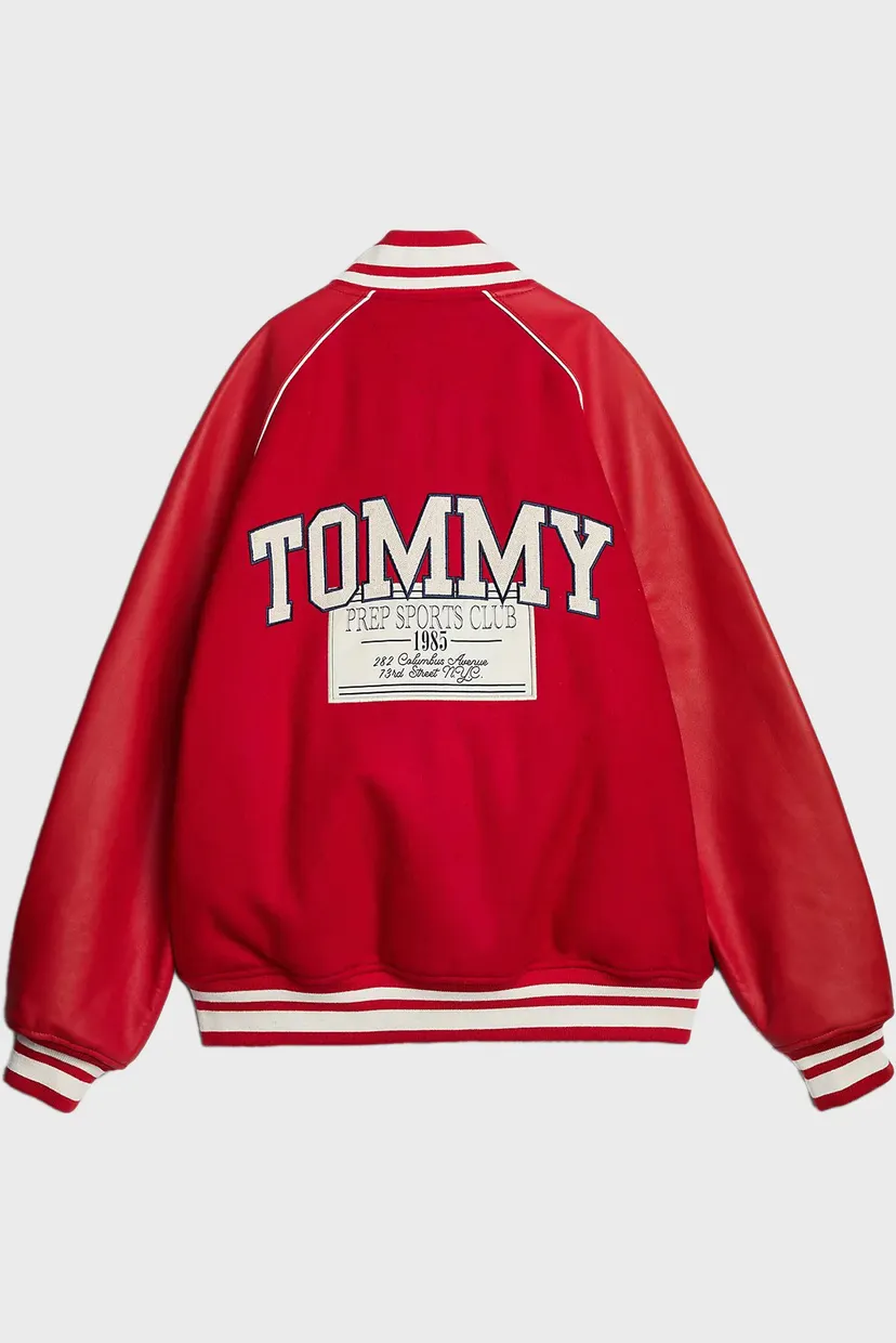 Червоний вовняний бомбер TJCU WOOL VARSITY JACKET (унісекс) 11