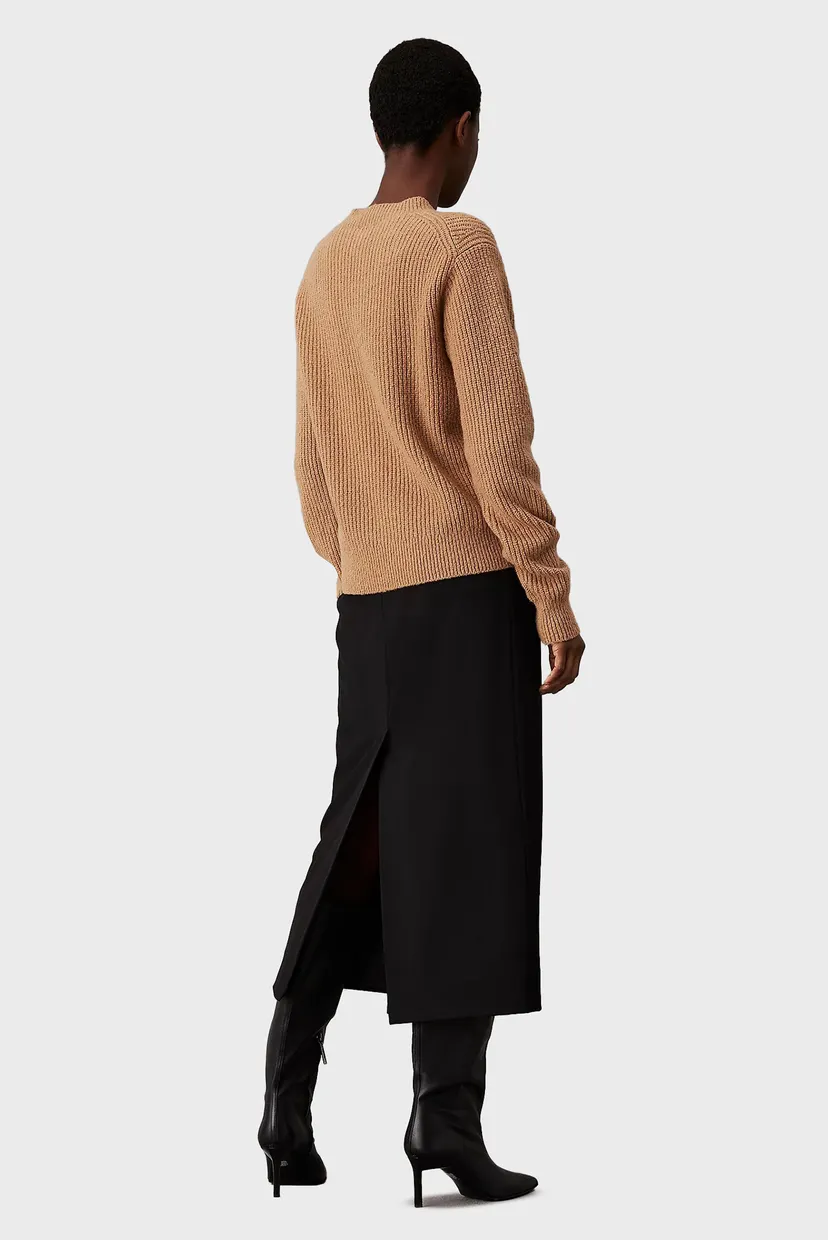 Жіночий коричневий светр BOUCLE RIB C-NK RELAXED 3