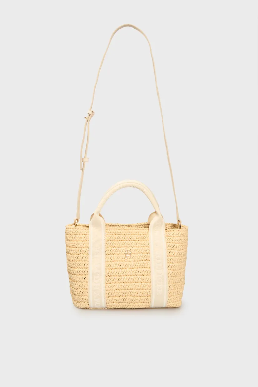 Жіноча бежева сумка TH SPRING LOGO MINI TOTE 6