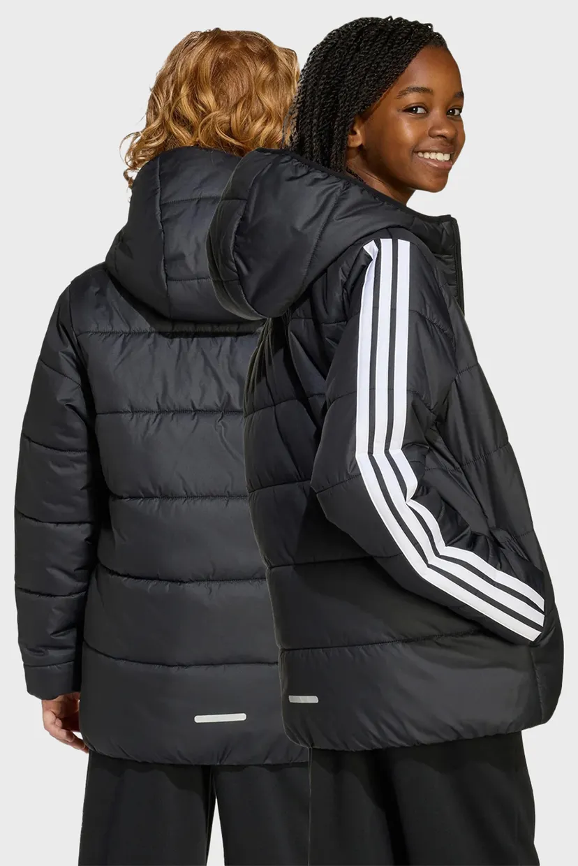 Дитяча чорна куртка Essentials 3-Stripes Padded Kids 3